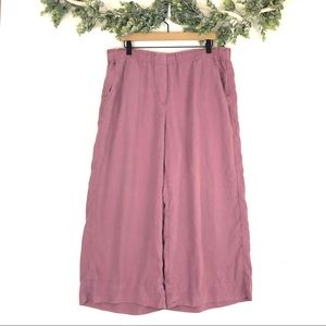 J.Jill PureJill Tencel Lyocell Wide Leg Cropped Pants In Mauve Size Large